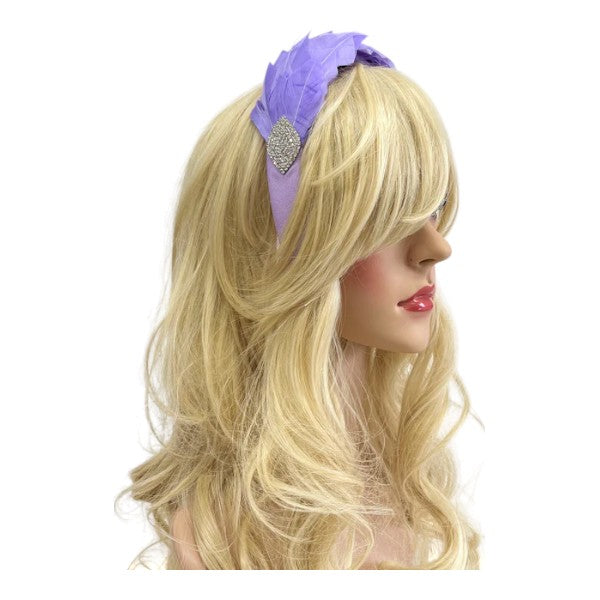 Women's Feather Alice band Fascinator Pearl Headband Wedding Party Royal Ascot Race Prom