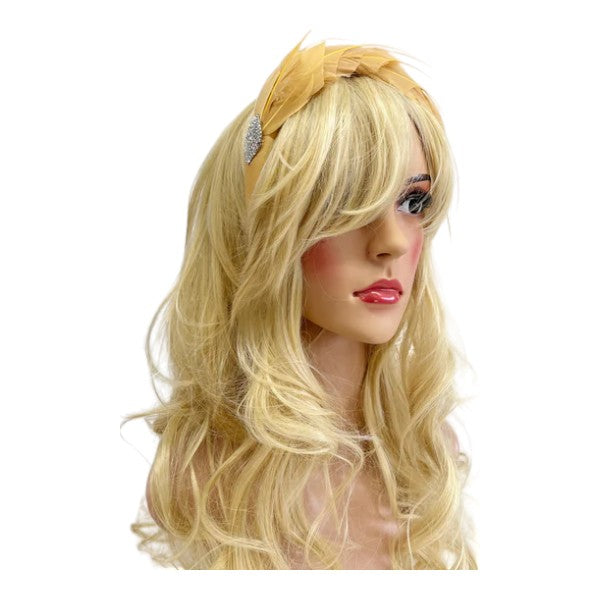 Women's Feather Alice band Fascinator Pearl Headband Wedding Party Royal Ascot Race Prom