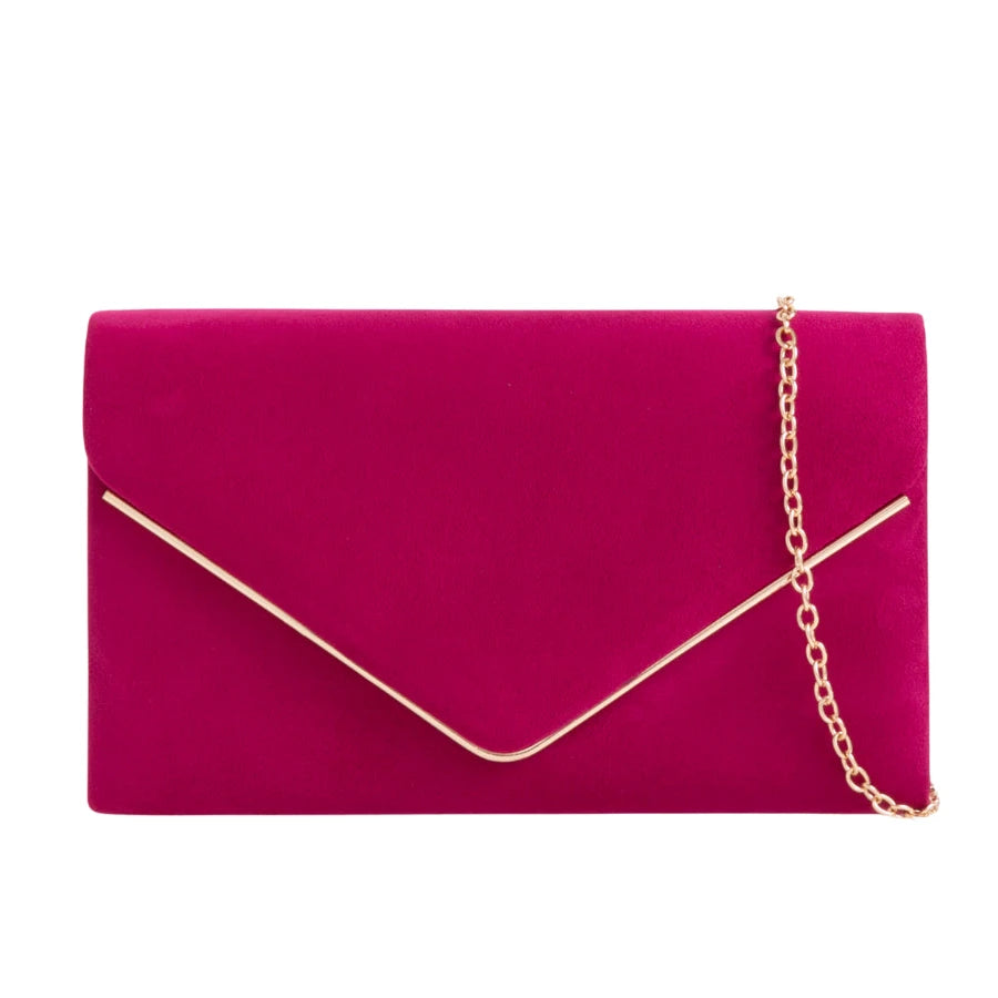 Suede Envelope Fashion Clutch Bag For Women - 31 Colours