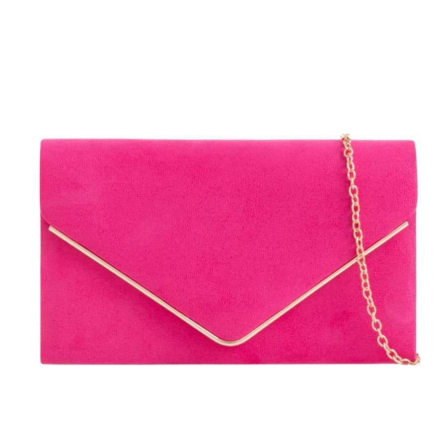 Suede Envelope Fashion Clutch Bag For Women - 31 Colours
