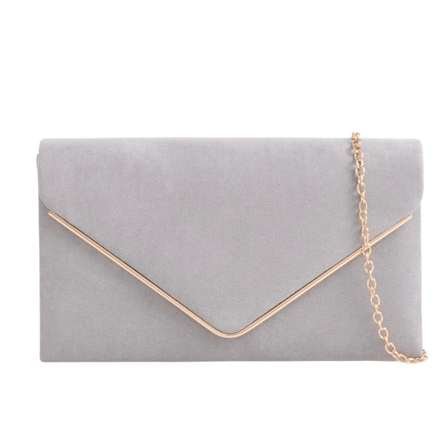 Suede Envelope Fashion Clutch Bag For Women - 31 Colours