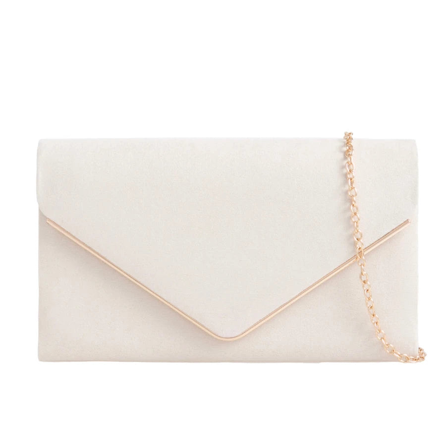 Suede Envelope Fashion Clutch Bag For Women - 31 Colours