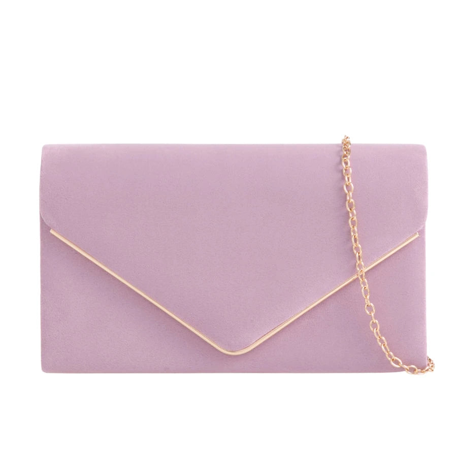 Suede Envelope Fashion Clutch Bag For Women - 31 Colours