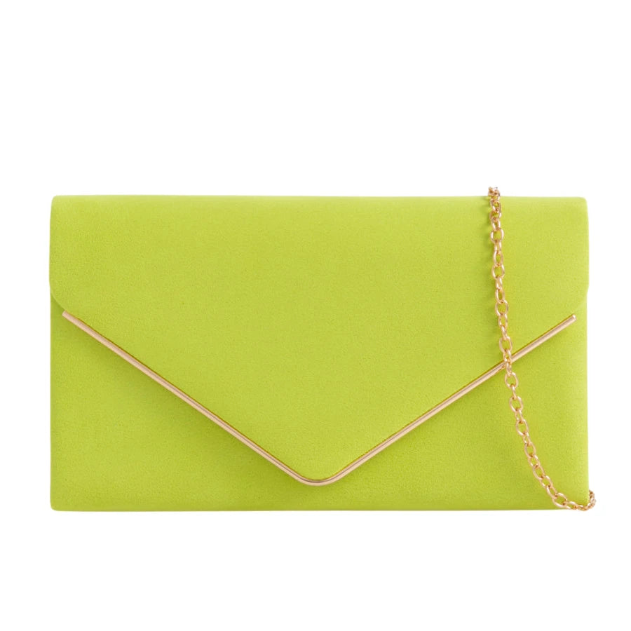 Suede Envelope Fashion Clutch Bag For Women - 31 Colours