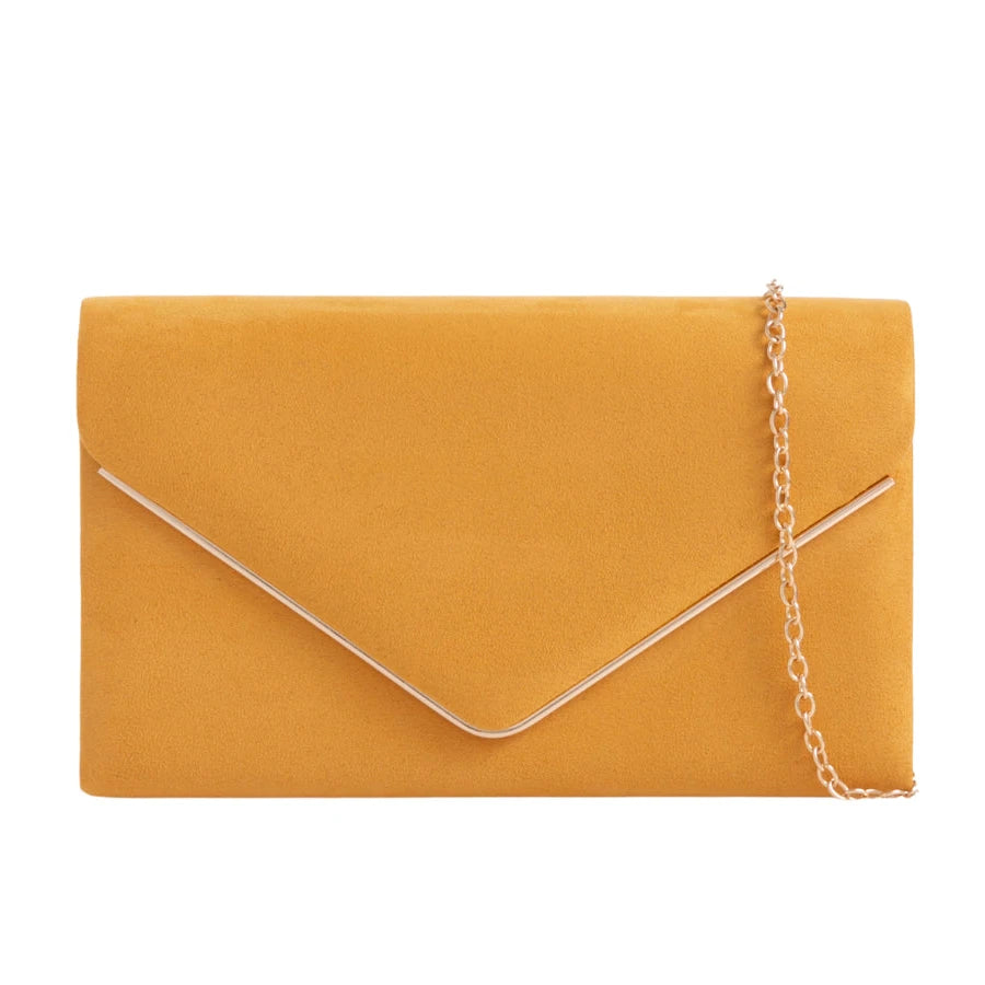 Suede Envelope Fashion Clutch Bag For Women - 31 Colours