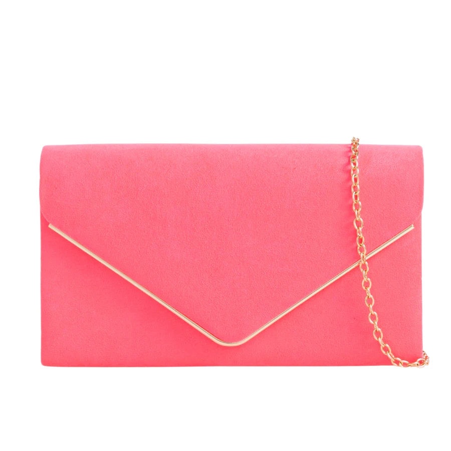 Suede Envelope Fashion Clutch Bag For Women - 31 Colours