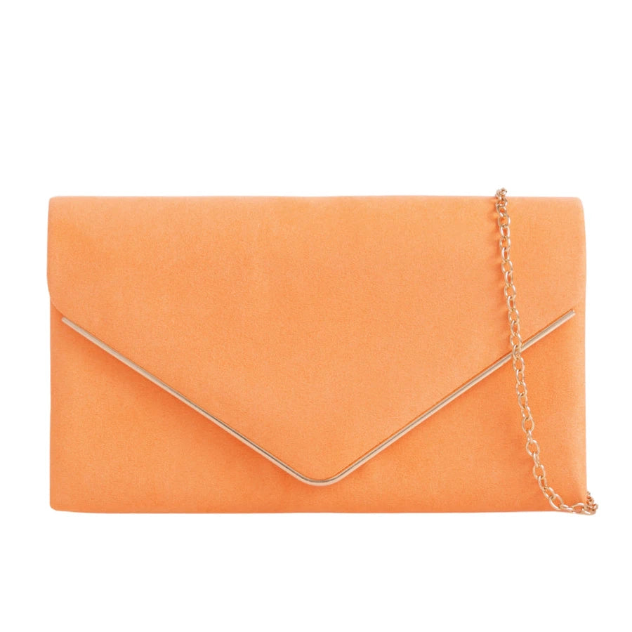 Suede Envelope Fashion Clutch Bag For Women - 31 Colours