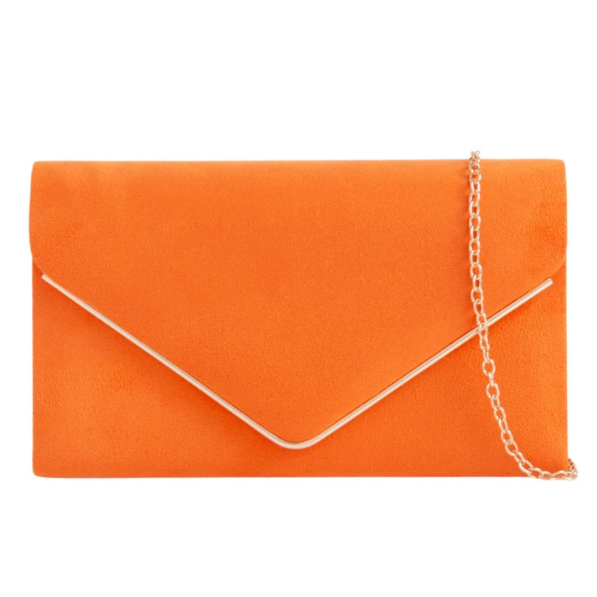Suede Envelope Fashion Clutch Bag For Women - 31 Colours