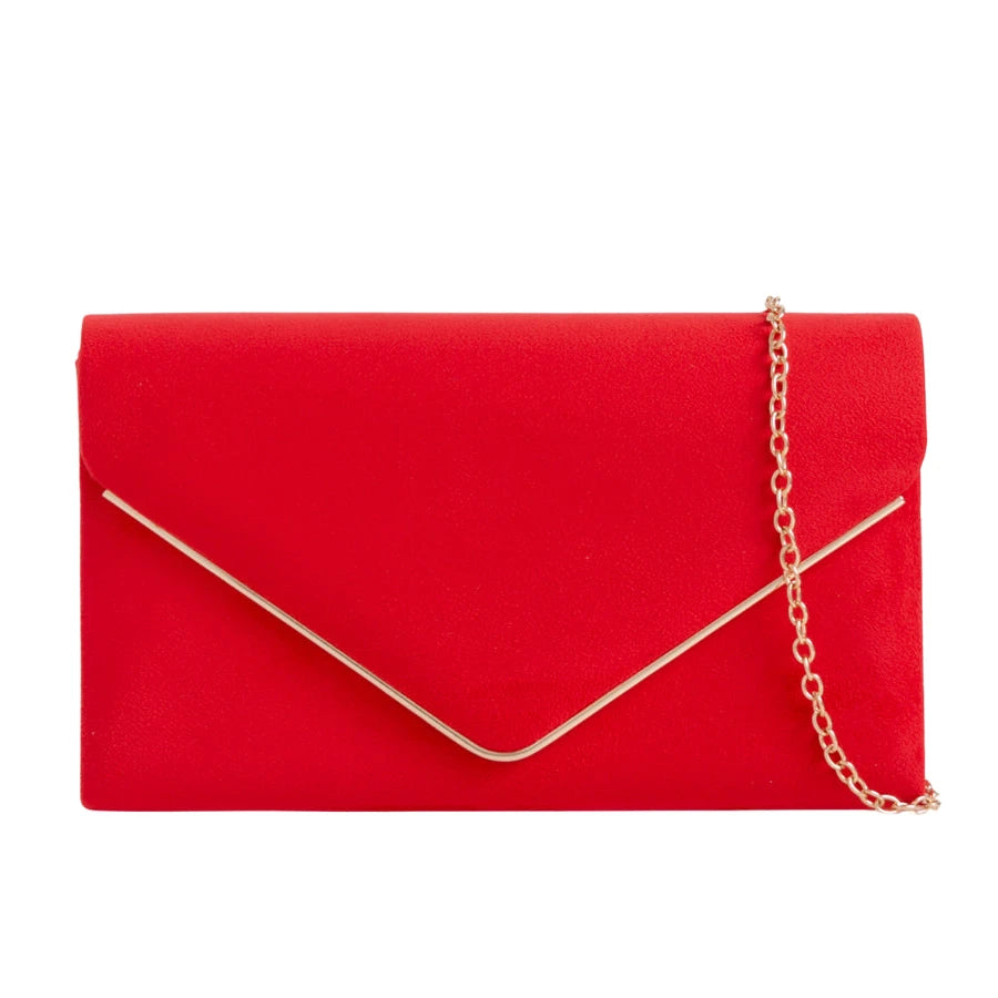 Suede Envelope Fashion Clutch Bag For Women - 31 Colours