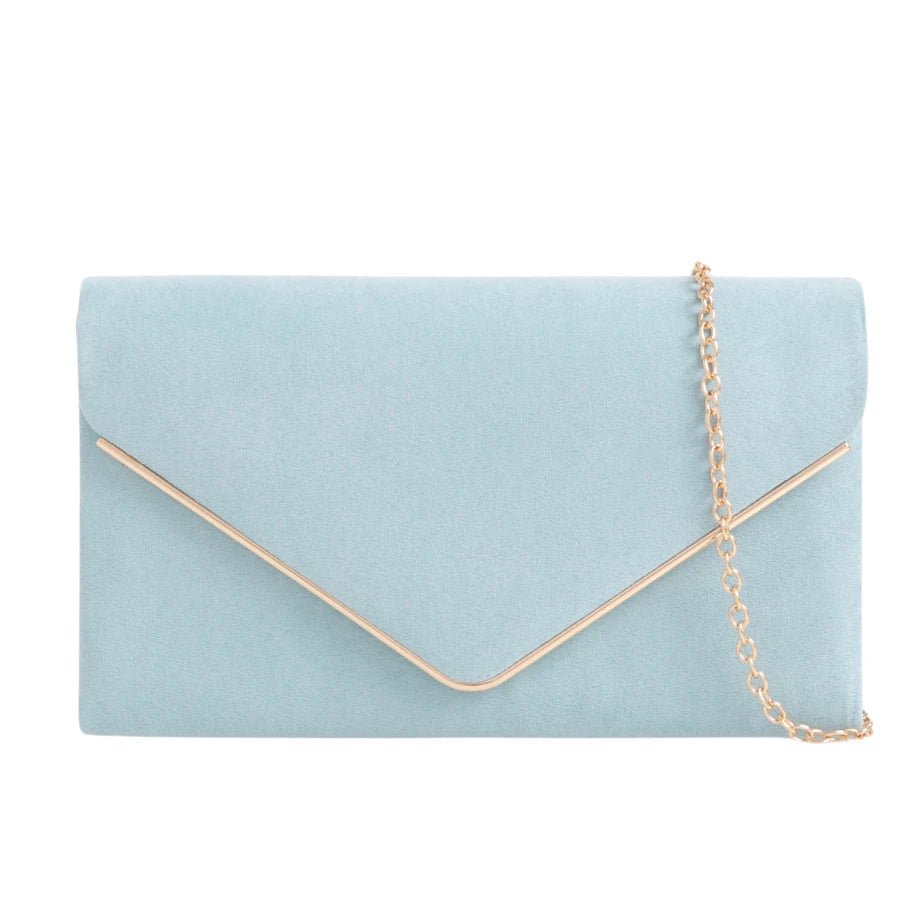 Suede Envelope Fashion Clutch Bag For Women - 31 Colours