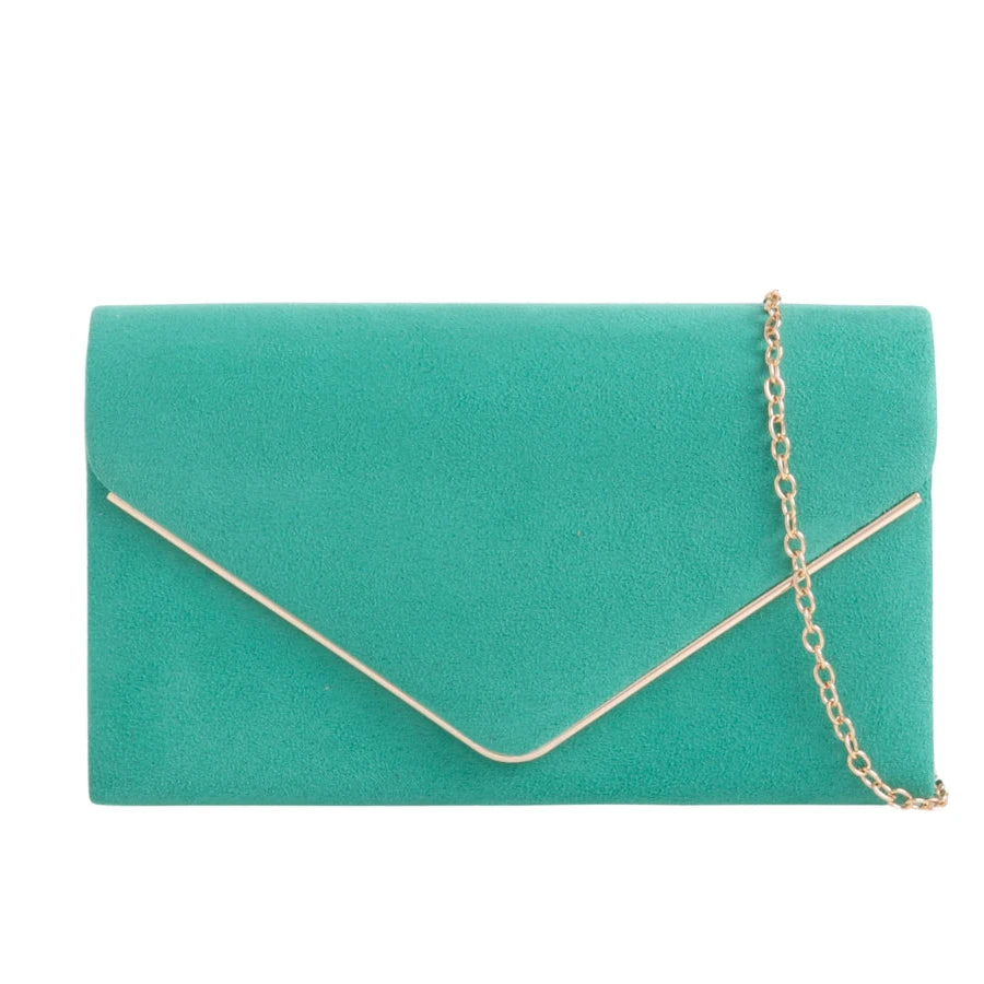 Suede Envelope Fashion Clutch Bag For Women - 31 Colours