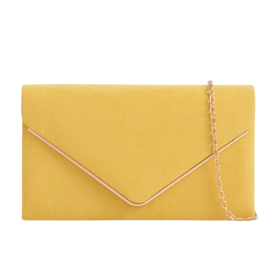 Suede Envelope Fashion Clutch Bag For Women - 31 Colours
