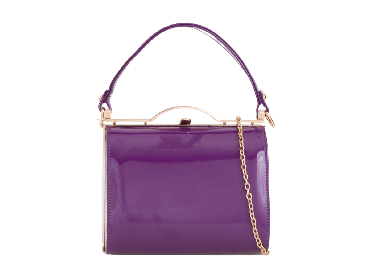 Patent Vintage Box Handbag Clutch Bag Top Handle Evening Bag For Women