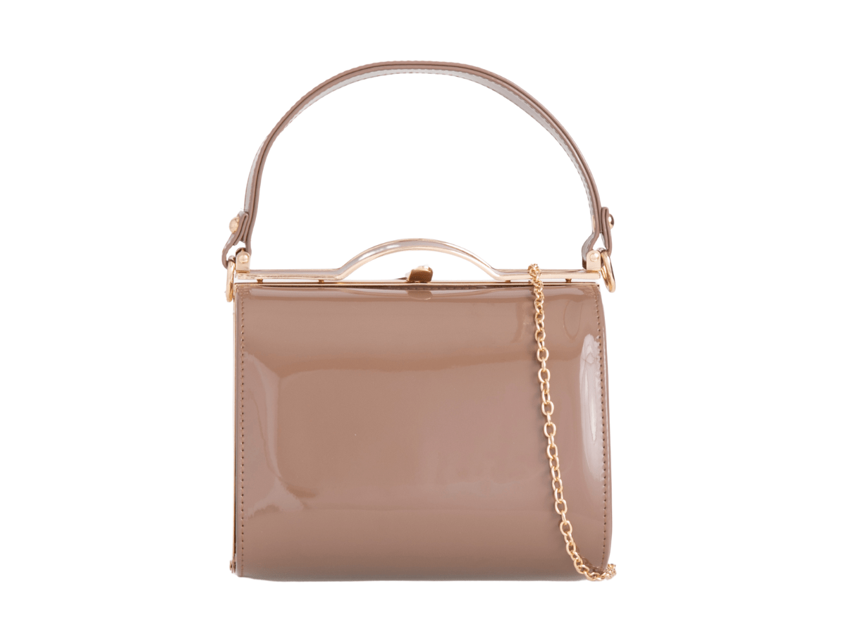 Patent Vintage Box Handbag Clutch Bag Top Handle Evening Bag For Women