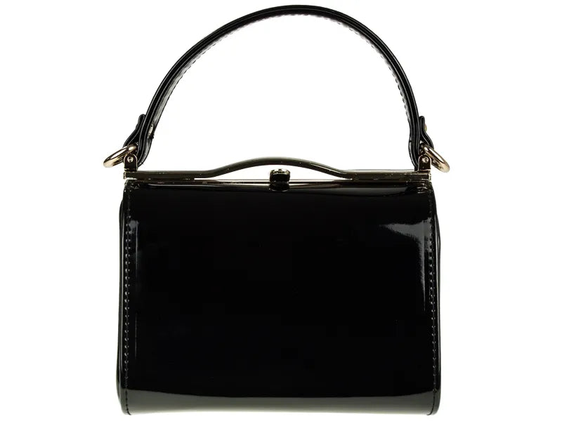 Patent Vintage Box Handbag Clutch Bag Top Handle Evening Bag For Women