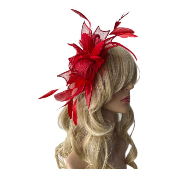 Women's Feather Fascinator Looped Headband Clip Party Wedding Prom Royal Ascot