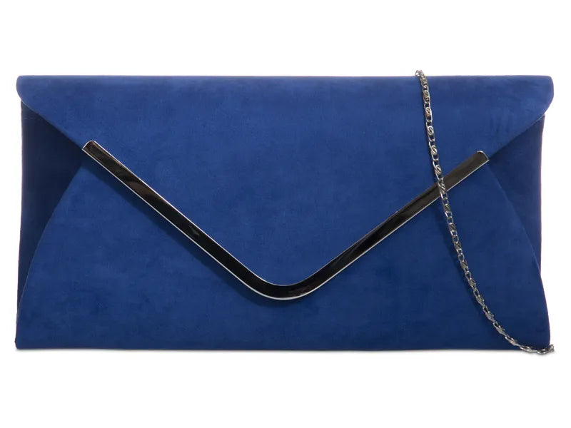 Suede Leather Envelope Clutch Bag Smart Evening Prom Party Handbag For Women