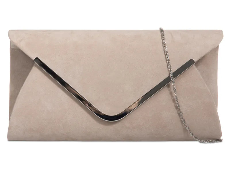 Suede Leather Envelope Clutch Bag Smart Evening Prom Party Handbag For Women