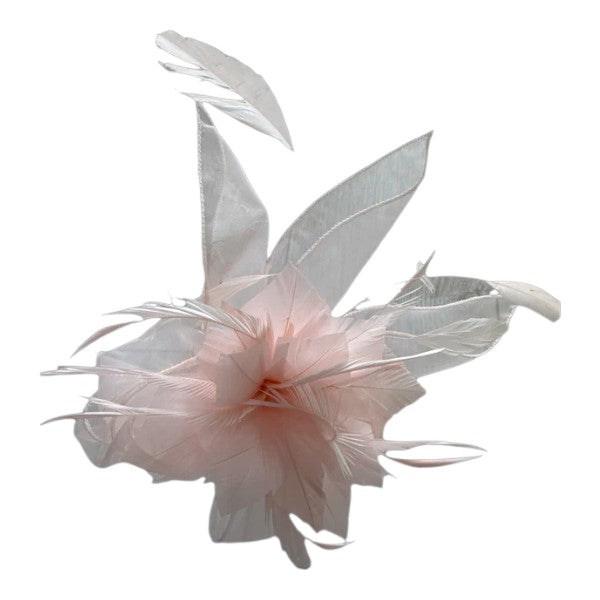 Flower Feather Fascinator Headband & Hair Clip Wedding Party Ladies Day Races Royal Ascot