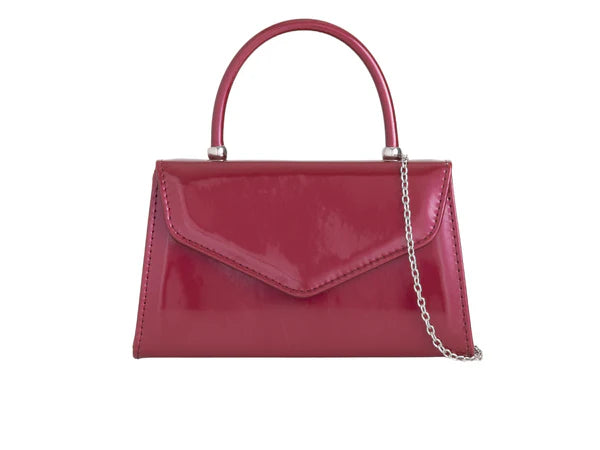 Women's Patent Clutch Bag Top Handle Chain Evening Wedding Party Box Handbag