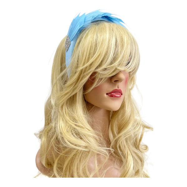 Women's Feather Alice band Fascinator Pearl Headband Wedding Party Royal Ascot Race Prom