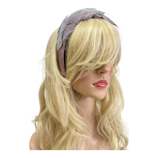 Women's Feather Alice band Fascinator Pearl Headband Wedding Party Royal Ascot Race Prom