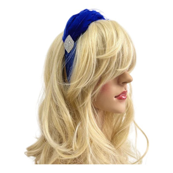 Women's Feather Alice band Fascinator Pearl Headband Wedding Party Royal Ascot Race Prom