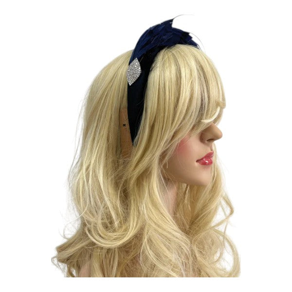 Women's Feather Alice band Fascinator Pearl Headband Wedding Party Royal Ascot Race Prom