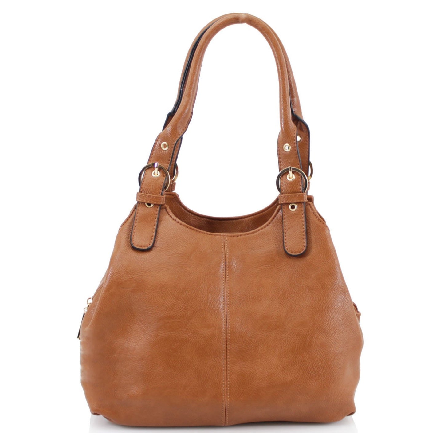 Ladies Soft Faux Leather Buckled Shoulder Bag Women Three Sections Spacious Girls Hand Bags