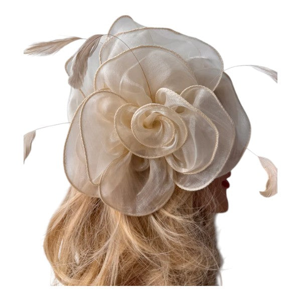 Women's Fascinator Headband & Clip Satin Net Hat Weddings Races Royal Ascot Prom