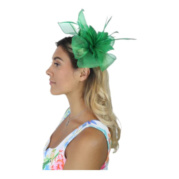 Flower Feather Fascinator Headband & Hair Clip Wedding Party Ladies Day Races Royal Ascot