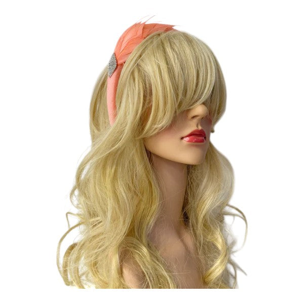 Women's Feather Alice band Fascinator Pearl Headband Wedding Party Royal Ascot Race Prom