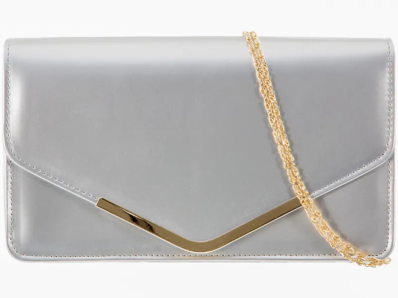 Women's Glossy Patent Leather Envelope Clutch Bag Evening Wedding Party Handbag