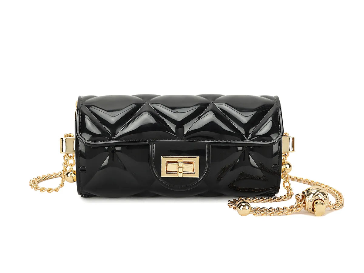 Women's Quilted Embossed Jelly Cross body Bag Evening Party Shoulder Handbag