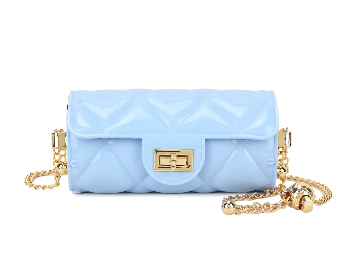 Women's Quilted Embossed Jelly Cross body Bag Evening Party Shoulder Handbag