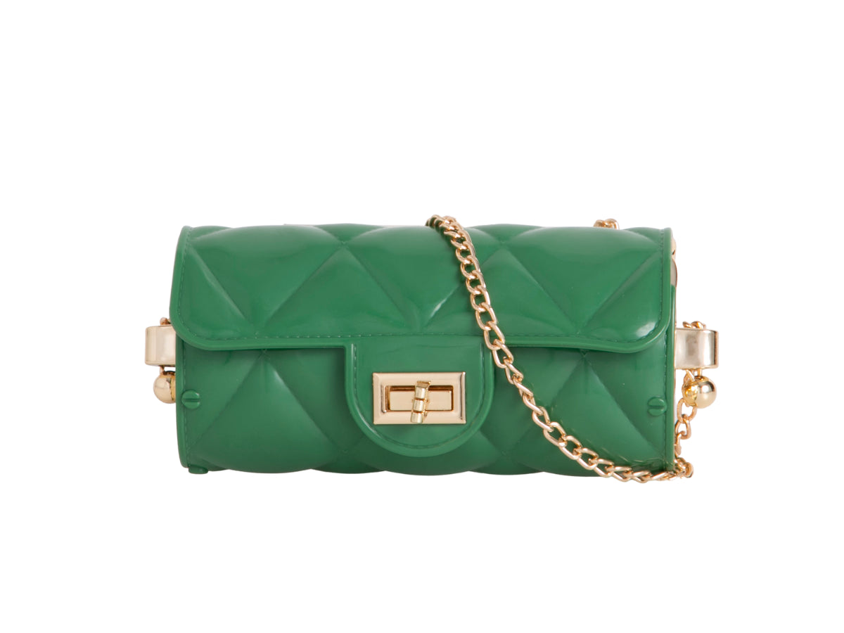 Women's Quilted Embossed Jelly Cross body Bag Evening Party Shoulder Handbag