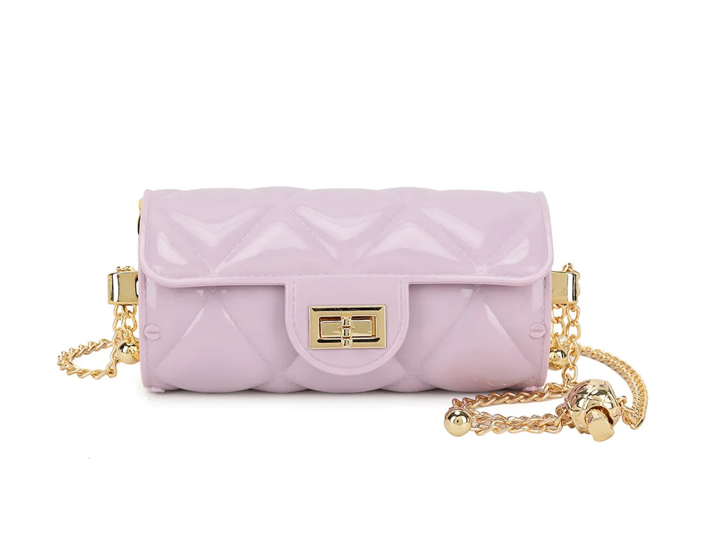 Women's Quilted Embossed Jelly Cross body Bag Evening Party Shoulder Handbag