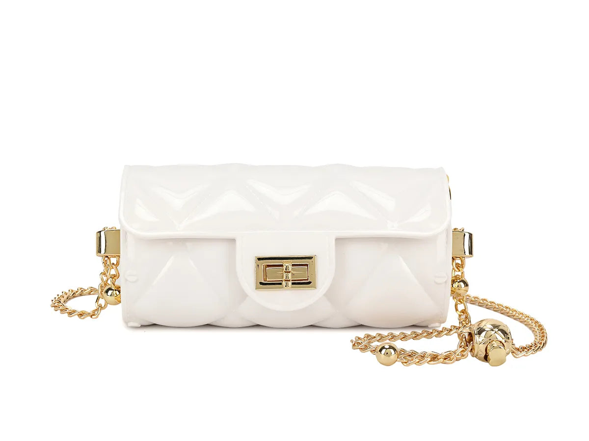 Women's Quilted Embossed Jelly Cross body Bag Evening Party Shoulder Handbag