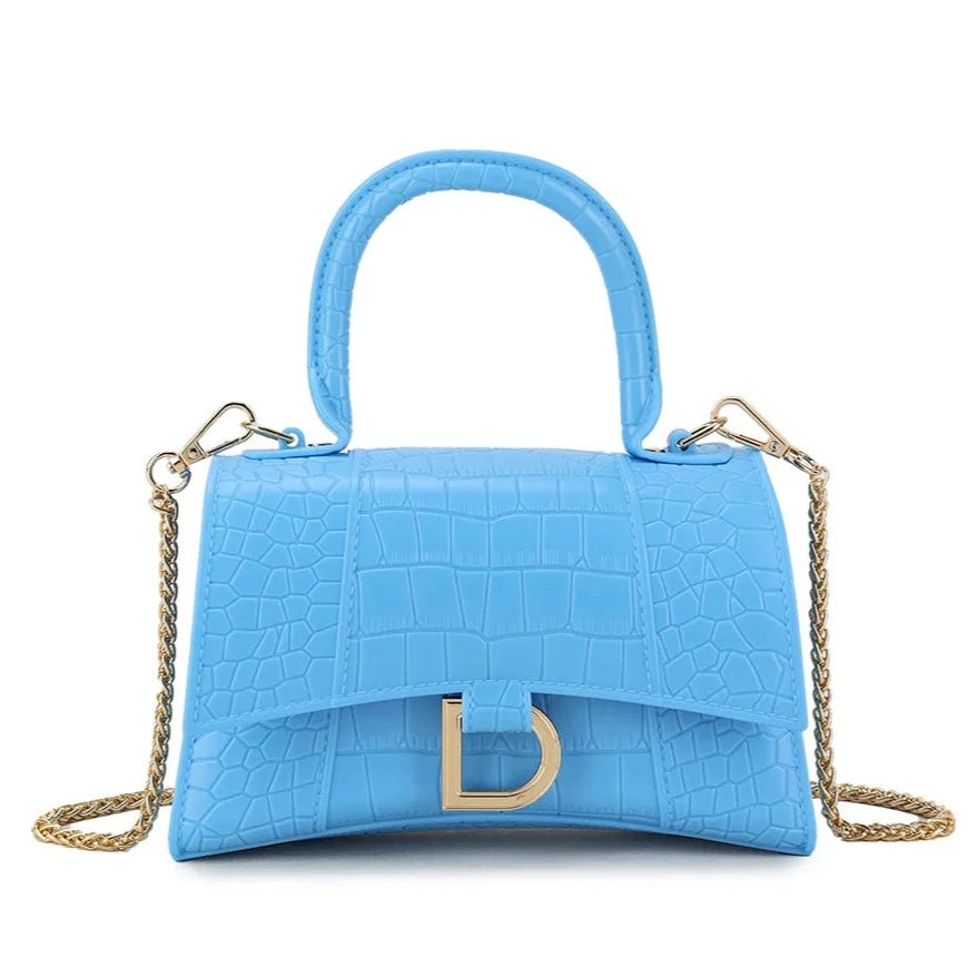 Croc Faux leather Handled Shoulder Clutch Bag