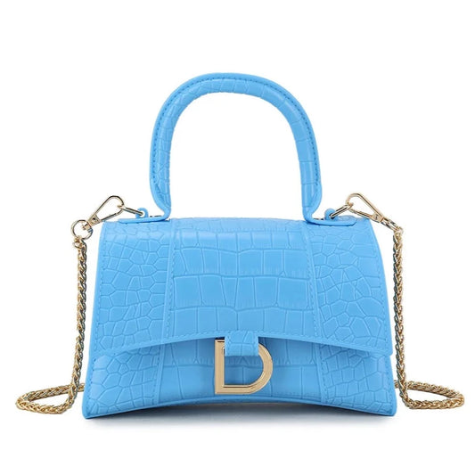 Croc Faux leather Handled Shoulder Clutch Bag