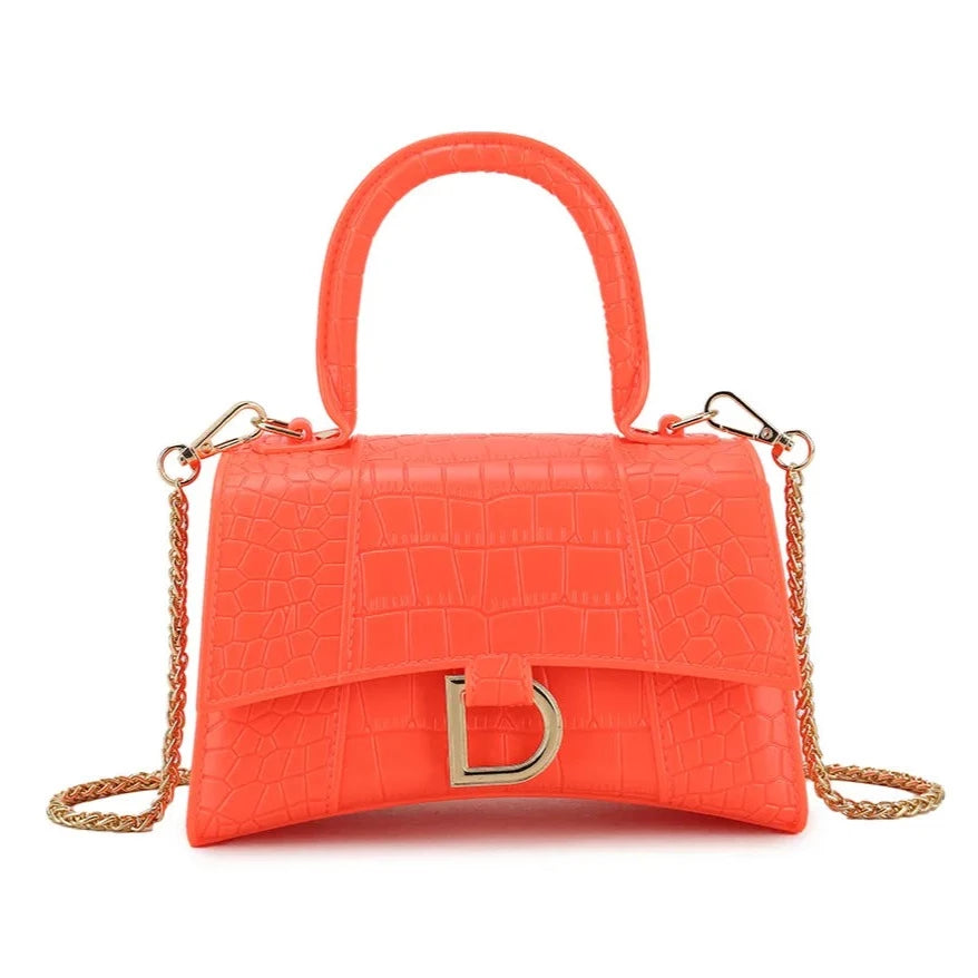 Croc Grab Handled Clutch Bag Women's Top Handle Handbag Ladies Shoulder Mock Croc Faux Leather Clutch Bag