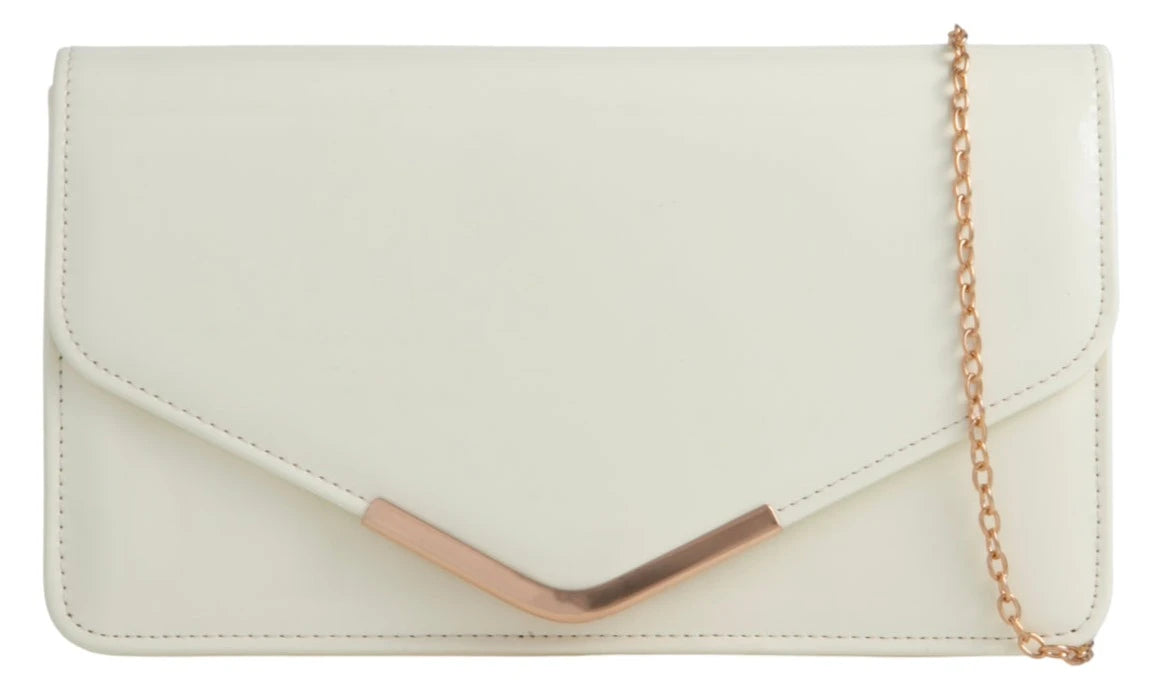 Women's Glossy Patent Leather Envelope Clutch Bag Evening Wedding Party Handbag