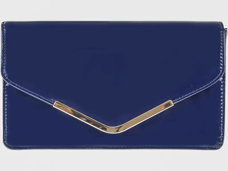 Women's Glossy Patent Leather Envelope Clutch Bag Evening Wedding Party Handbag