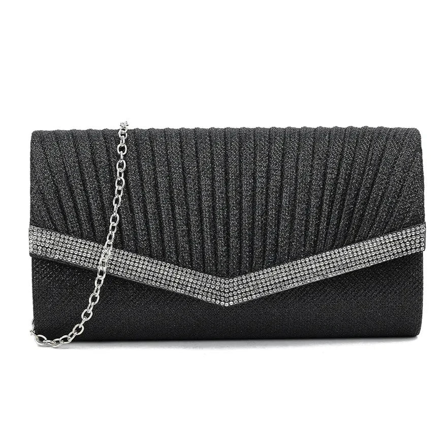 Women's Glitter Clutch Bag Evening Wedding Party Sparkle Shoulder Handbag Purse