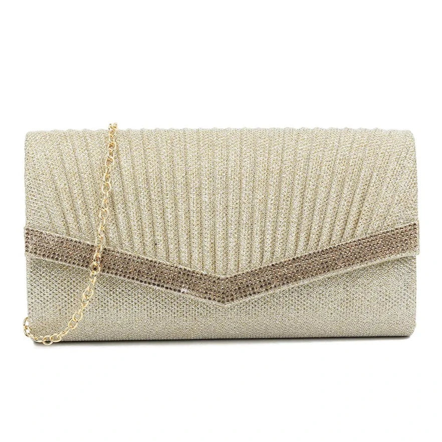 Women's Glitter Clutch Bag Evening Wedding Party Sparkle Shoulder Handbag Purse