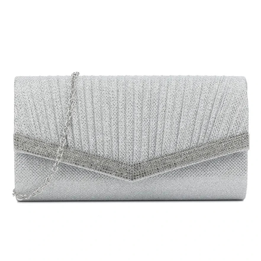 Women's Glitter Clutch Bag Evening Wedding Party Sparkle Shoulder Handbag Purse