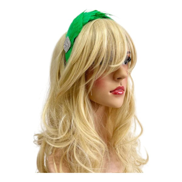 Women's Feather Alice band Fascinator Pearl Headband Wedding Party Royal Ascot Race Prom