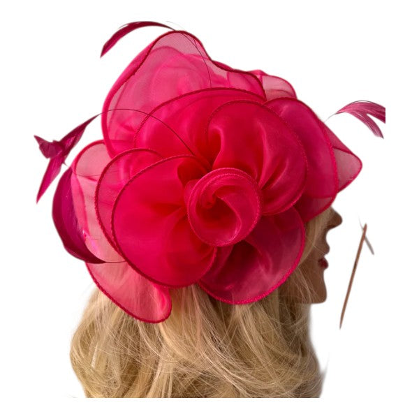 Women's Fascinator Headband & Clip Satin Net Hat Weddings Races Royal Ascot Prom