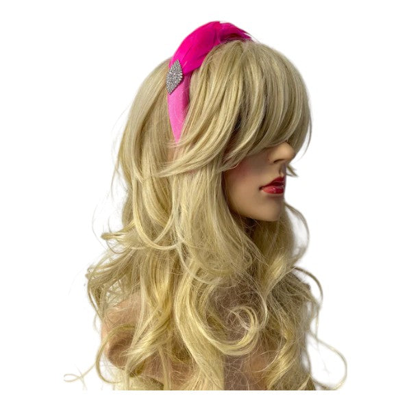 Women's Feather Alice band Fascinator Pearl Headband Wedding Party Royal Ascot Race Prom