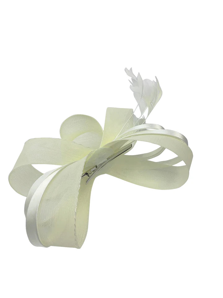 Women's Satin Looped Bow Shaped Feather Fascinator Headband Alice Band Ladies Day Weddings Races Prom Royal Ascot